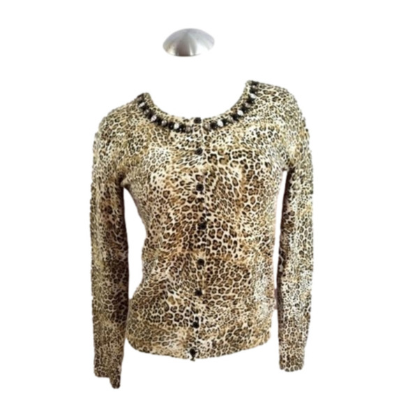 3/$25 Jones New York Size PP Animal Print Cardigan - Picture 1 of 5